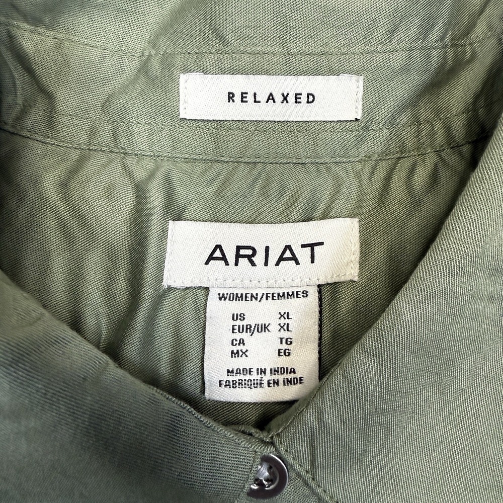 ARIAT Erika Shirt Women's XL Sage Green Embroidered Button‎ Down Long Sleeve - Picture 4 of 8